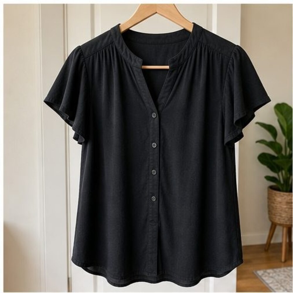 Black V Neck Top
